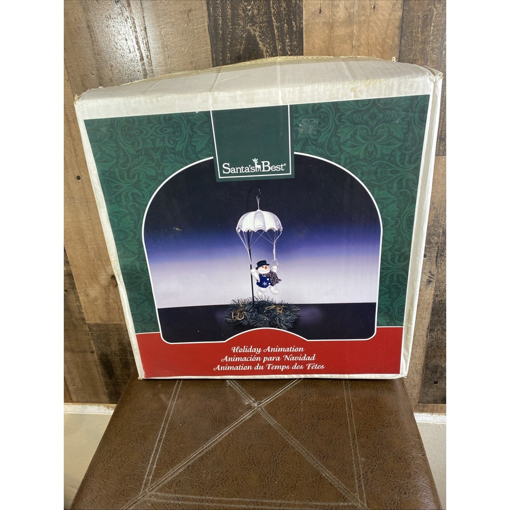 Santa's Best Holiday Animated Parachute Snowman 2002 Vintage New
